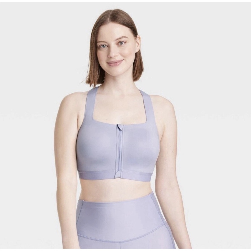 All In Motion High Support Sculpt Zip-Up Sports Bra size 36B Molded Pads - NEW